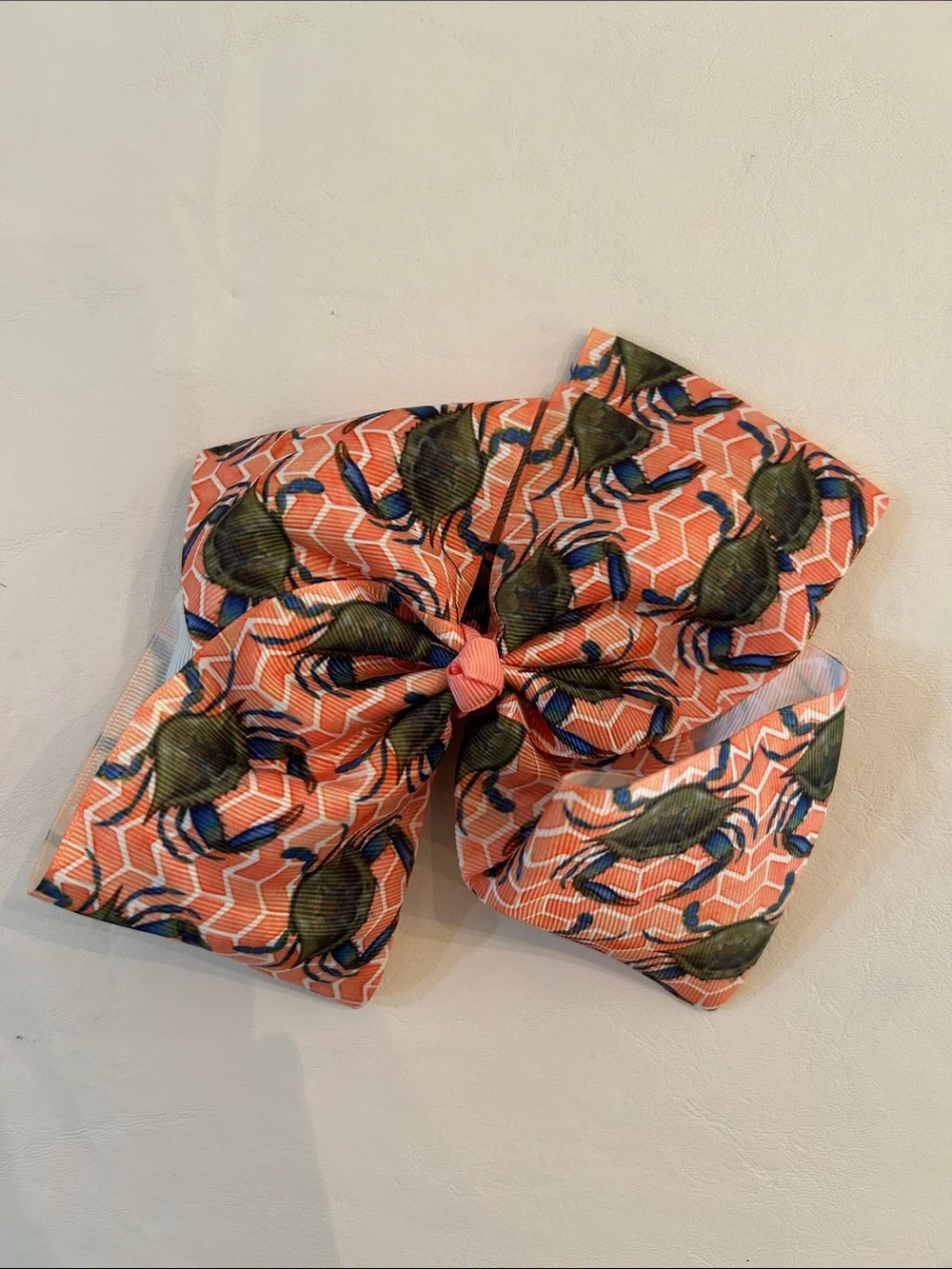 Kids Crab Print Hair Bow